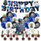 Cartoon Birthday Party Decorations, Party Supplies with Cake Toppers Banner for Boys and Girls, Cake Decoration Cupcake Toppers