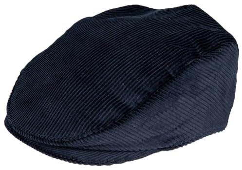 Dents Mens Corduroy Flat Cap - Navy