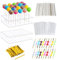 WWYSSZ 2 Stück Cake Pops Ständer, 20 Löcher Klar Lutscher Lollipop Halter mit 100 Cake Pop Stiele, 20 Bunte Schleifen,100 Twist Krawatten,100 Lollipop Tüten,für Süßigkeiten Hochzeit Geburtstag Backen