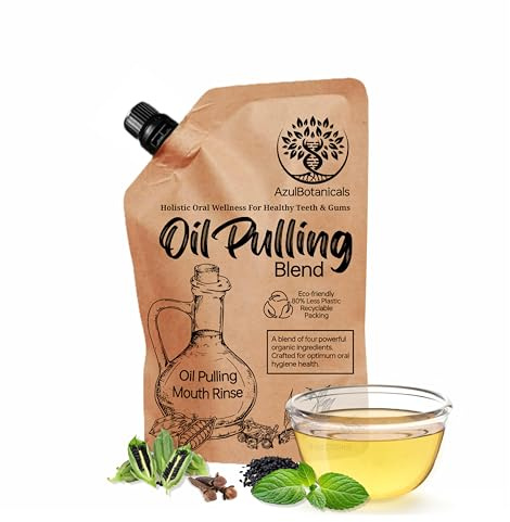 Oil Pulling Blend for Healthy Teeth and Gums with Organic Sesame, Coconut Oil - Organic Clove, Peppermint Vitamin E Mouth Rinse for Fresh Breath Oral Health and Cleaner Teeth and Gums 8 Fl oz