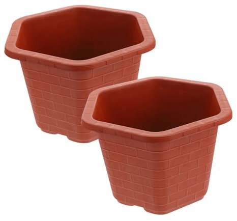 TOYANDONA Lot De 2 Pots De Fleurs en Plastique Rouge pour Plantes De Jardin Pothos