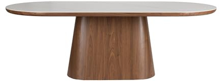 Housecraft living Almira Esstisch Oval 200 cm Holz Weiß/Dunkelbraun