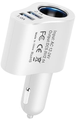 • Car USB Adapter Charger - 12v/24v Splitter Adapter | Fast Charging Outlet, Smart 80w Multifunctional Car Phone Charger For Trucks, Cars, Smartphones, Dash Cam, SUVs, High Power Hub
