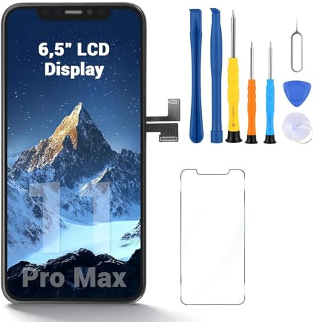Lizoak For iPhone 11 Pro Max Screen Replacement 6.5 Touch Screen FHD LCD Display Digitizer Frame Assembly Set with Repair Tool Kits for DIY Users(A2161/A2220)