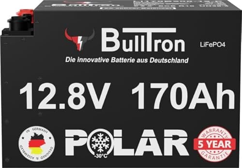 BullTron 12,8V Polar 170Ah LiFePO4 Batterie mit Smart BMS, 200A Dauerstrom, Bluetooth/WiFi App