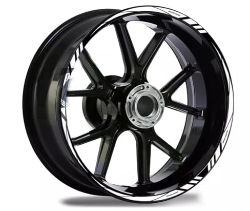 WENINETIES Adesivi Cerchi Moto per KTM Duke 990 890 790 690 390 250 200 125 1290 1390 Super Duke R Strisce Rifrangenti, Profili Decorativi, Set Completo per 2 Ruote,White