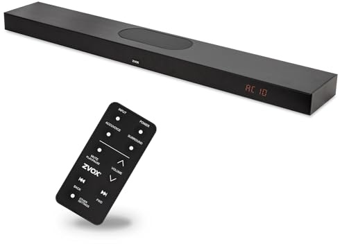 ZVOX AccuVoice AV855 Dialogue Clarifying Soundbar-20 Levels of Voice Boost | HDMI-ARC Compatible, Works with Your TV Remote, Hearing Aid Technology, Dual Woofers, Low-Profile TV Speaker for Smart TV