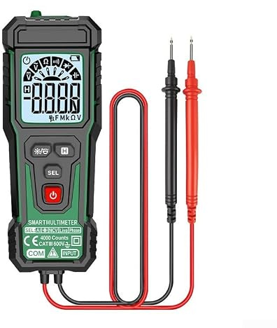 Auto-Ranging Digital Multimeter with Phase Detection & Backlight - Professional Voltmeter Ohmmeter for Circuit Testing for battery Check - Safe ABS Housing for Electricians DIYers
