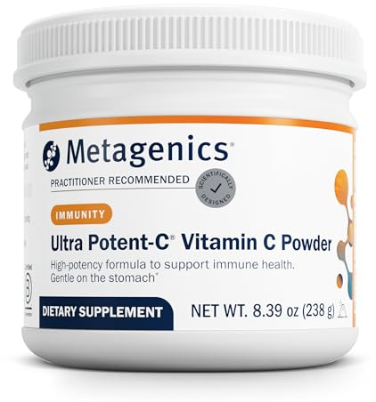 Metagenics Ultra Potent‑C Vitamin C Powder - Immune Support Supplements* - Gentle on Stomach - with Bioflavonoids, L‑Glutathione & L‑Lysine - Non‑GMO, Gluten‑Free - 8.39 oz