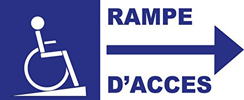 Panneau rampe d'accès handicapé direction doite