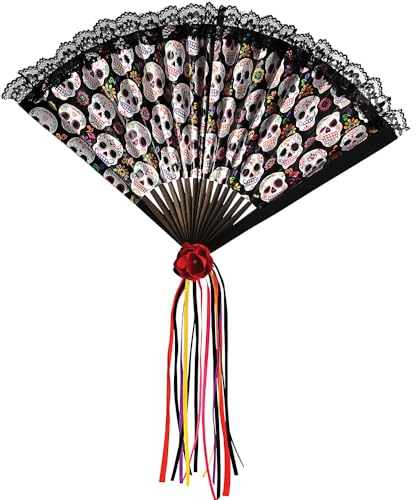 amscan Fächer Dia de los Muertos 42 cm Erwachsene - Bunt