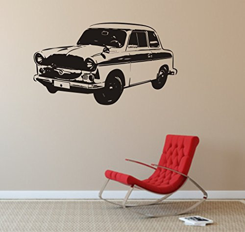 blattwerk-design Wandtattoo: Trabant - Trabi - Auto - DDR - Fahrzeug - Oldtimer//Farb- und Größenwahl (1040 mm x 600 mm, Hellgrau)