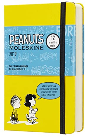Moleskine Tageskalender, Peanuts, 12 Monate, 2019, Pocket/A6, Hard Cover, Gelb