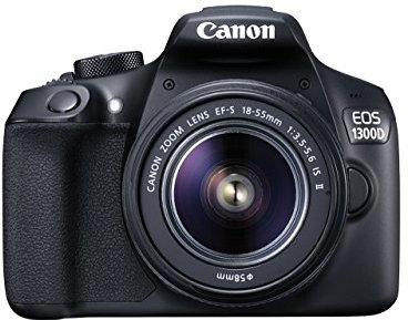 Canon EOS 1300D DSLR Camera with EF-S18-55 IS II F3.5-5.6 Lens - Black (Renewed)
