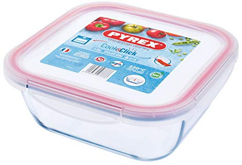 Pyrex Cook & Click, rechteckige Frischhaltedose, mit Clipverschluss aus Kunststoff, 1,9 l