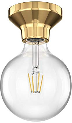 ledscom.de LED Deckenleuchte Elektra Porzellan gold Kugel inkl. E27 G125 Lampe warm-weiß 838lm
