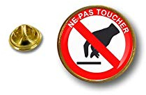 pin Button pins anstecker Anstecknade Motorrad Biker Nicht anfassen