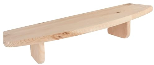WooDeeDoo Wooden Shelf with Brackets – Wall Mounted Floating Hanging Book Rack Display 45 x 18 x 1.5 cm – Unfinished Pine Rustic DIY Storage Unit for Kitchen Bathroom Bedroom