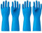 PACIFIC PPE 2 Paar wiederverwendbare Geschirrspül-Reinigungshandschuhe mit latexfrei, Baumwollfutter, Küchenhandschuhe, blau, groß