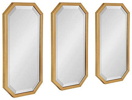 Kate and Laurel Laverty - Juego de Espejos octogonales (3 Piezas, Dorado, 3 Unidades)