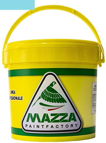 MAZZA Colorificio Pittura per Interni Lavabile Acrilica Lt 5-14 Per Muri Interni Ed Esterni Bianca e Colorata Colorificio (5 Litri, Celeste Mare2 Mz1099/5)