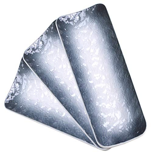 Eglaf 11.5'' Ceramic Platters - Rectangular Embossed Texture Sushi Plates - Party Porcelain Serving Trays for Appetizer, Dishes Decoration, Entertain Guests (Set of 3-Gray)