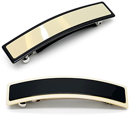 Chingde Klassische haarspange, Rechteckige Haarspangen Automatische Haarspangen Haarnadeln Haarspangen Clips für Frauen Haarschmuck, (Schwarz und Weiß)