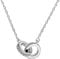 Yaneno Double Circle Necklace for Women 925 Sterling Silver CZ Zirconia Crystal Interlocking Infinity Pendant Necklace (White)