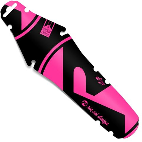Riesel Design - rit:ze - 1 x Mudguard für den Sattel/Rennrad Schutzblech hinten - einfach installierbares Fahrrad Schutzblech/Hinterrad Steckschutzblech für Jede Radgröße (pink Wood Gorilla)
