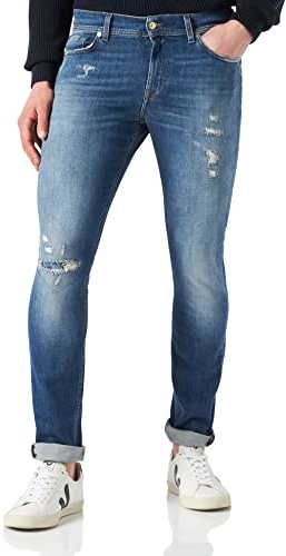 7 For All Mankind Jsd4k850co Jeans, Mediados De Azul, 29 W para Hombre