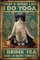 Aperiy Metallschilder Love Cat Poster, Love Yoga Poster, lustiges Geschenk für Katzenliebhaber, Blechschild, Metallschild, 30,5 x 40,6 cm
