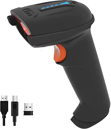 Tera Pro 3 in 1 Bluetooth CCD Lettore di codici a barre 2.4G senza fili e USB cablato con indicatore del livello della batteria Cordless 1D Barcode Scanner 2500 Pixel codici a barre, T5100C -Nero