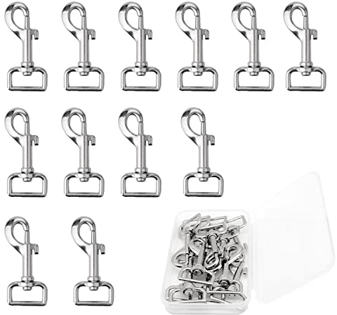 通用, Mosquetón con Articulación Giratoria Aleación de Zinc 360 grados girado para correa de perro Montañismo Llavero 65mm, Plata (12)