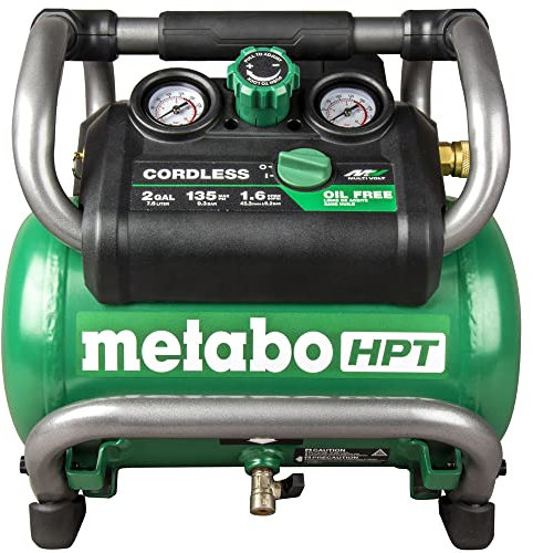 Metabo HPT Compressore d'aria wireless MultiVolt da 36 V, singolo utensile, senza batteria, motore brushless, 135 PSI max, capacità 2 galloni, 28 libbre, adattatore CA opzionale | EC36DAQ4