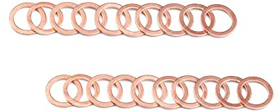 Joint de lave-cuivre solide de 20 pcs,9x14x1 mm