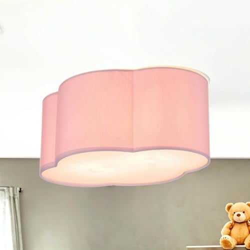 Licht-Erlebnisse Rosa Wolkenlampe Kinderzimmer – Deckenleuchte in Wolkenform aus Stoff – Lampe für Babyzimmer & Kinder – Niedliche Deckenlampe Mädchen – Kinderlampe Rosa Wolke