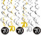 70. Geburtstag Deko Spiralen Set, Silber Schwarz Gold 70 Party Swirl Geburtstag Dekorationen, Folie Decke Hängend Wirbel Dekoration, für Frau Mann Jahrestag Hochzeit Partydeko,18 Stücke (70)