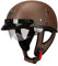 Deutsche Leder Motorrad Halbhelme Retro Halbschalenhelm Jet Helm mit Visier+Brille Schnellverschluss Schnalle für Cruiser Chopper Biker Moped ECE-Zulassung V,XL
