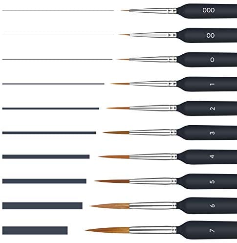 Feine Pinsel Set, 10 Stück Acrylfarben, Acryl Pinsel Aquarell Modellbau Malpinsel für Acrylmalerei, Malen Nach Zahlen Dünne Klein, Detail Miniatur Künstlerpinsel Paint Brush