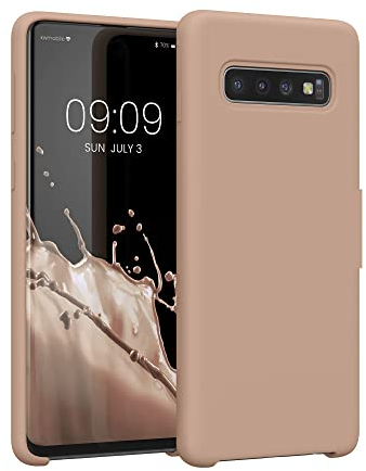 kwmobile Hülle kompatibel mit Samsung Galaxy S10 Hülle - Silikon Handy Case - Handyhülle weiche Oberfläche - kabelloses Laden - Altrosa matt