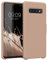 kwmobile Hülle kompatibel mit Samsung Galaxy S10 Hülle - Silikon Handy Case - Handyhülle weiche Oberfläche - kabelloses Laden - Altrosa matt