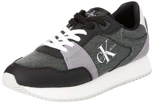 Calvin Klein Jeans Damen Runner Sneaker Low Lace Mix Sportschuhe, Mehrfarbig (Black/Stormfront), 39