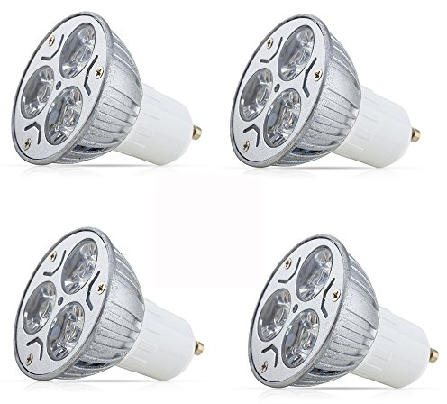 Mengjay 4 Stück GU10 3W LED Lampe 3x 1W AC 85-265V Warmweiß 3000K 240LM
