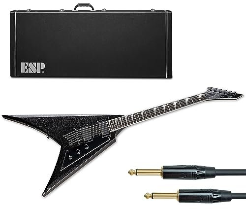 ESP LTD KH-V BSP Kirk Hammett Signature E-Gitarre Black Sparkle + keepdrum Klinkenkabel