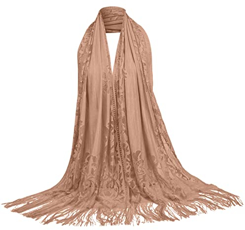 Kayferli Halstuch Damen Hijab Schal Lange Hijabs Schals Muslimischen Schal Hijab Hijab Schal Loop Schal Damen (Coffee, A)