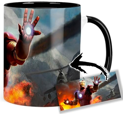 Iron Man A Tasse Innen & Henkel Schwarz Keramikbecher Mug
