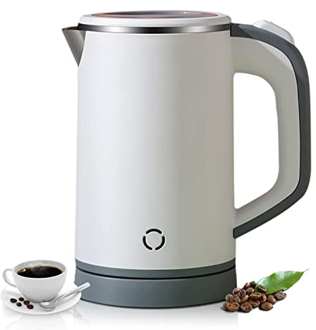 LATAFA 800ml Kettle Electric Travel Compact, Cordless, Fast Boil, Quiet, Auto Shut-Off & Boil-Dry Protection, White