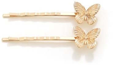 2 pinces cheveux papillon pour femme, Accessoires élégants dorés, en Métal Dorées Décoratives Bijoux de Coiffure Accessoires pour Fille Femmes Fête Mariage