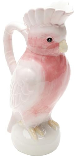 Kare Exotic Bird, caraffa di design, dipinta a mano, esotica, brocca d'acqua, vaso decorativo in ceramica dolomite smaltata, 30 x 17 x 11,5 cm (A x L x P)