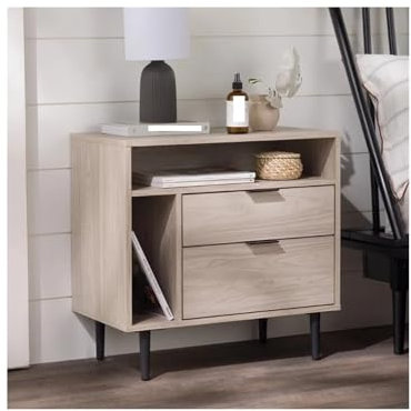 WAOCEO Nachtschrank Moderner Nachttisch mit Schubladen und Regalen Nachttische
